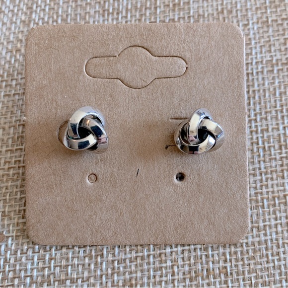 Monet Jewelry - Monet Vintage Silver Tone Love Knot Stud Earrings